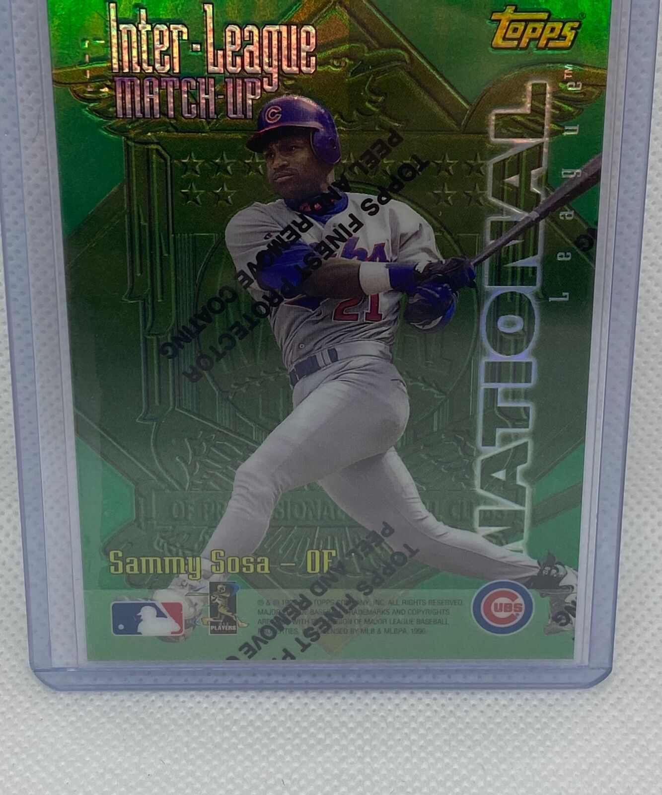 SAMMY SOSA & FRANK THOMAS 1996 TOPPS INTER-LEAGUE MATCH UP REFRACTOR #ILM5