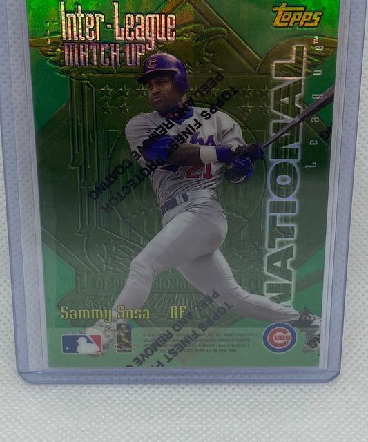 SAMMY SOSA & FRANK THOMAS 1996 TOPPS INTER-LEAGUE MATCH UP REFRACTOR #ILM5