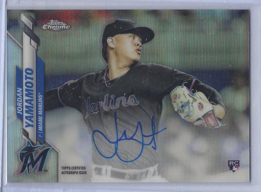 JORDAN YAMAMOTO 2020 TOPPS CHROME REFRACTOR ROOKIE AUTO RC #d /499