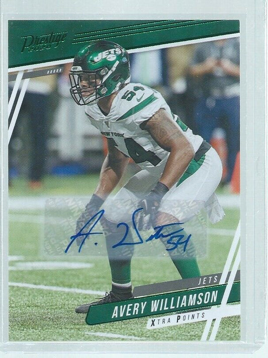 AVERY WILLIAMSON 2020 PANINI PRESTIGE XTRA POINTS AUTO GREEN #109