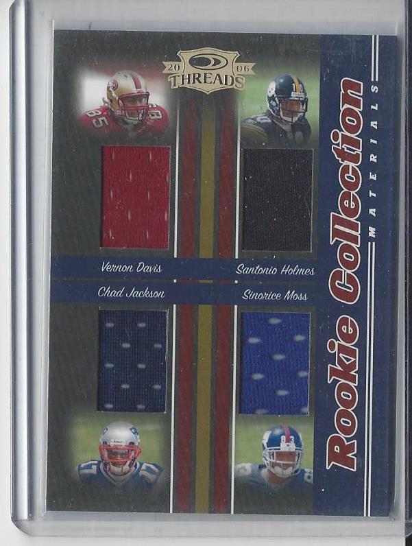 1/1 SINORICE MOSS VERNON DAVIS SANTONIO 2006 THREADS JERSEY RC #D 83/100 JSY #83