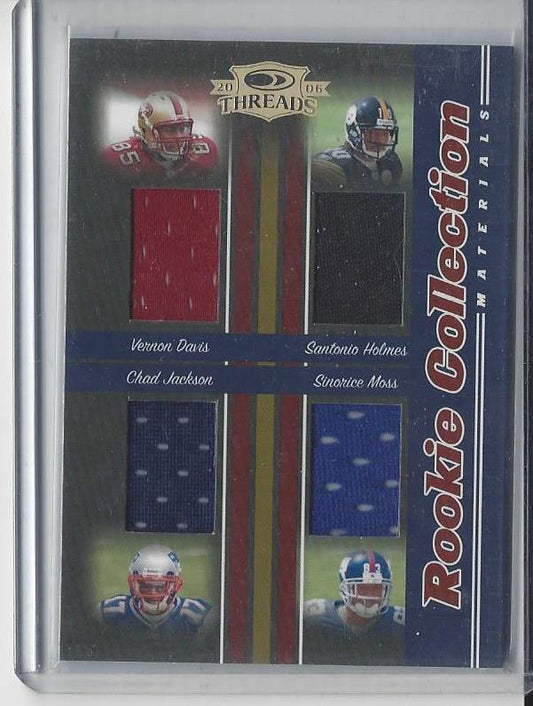 1/1 SINORICE MOSS VERNON DAVIS SANTONIO 2006 THREADS JERSEY RC #D 83/100 JSY #83