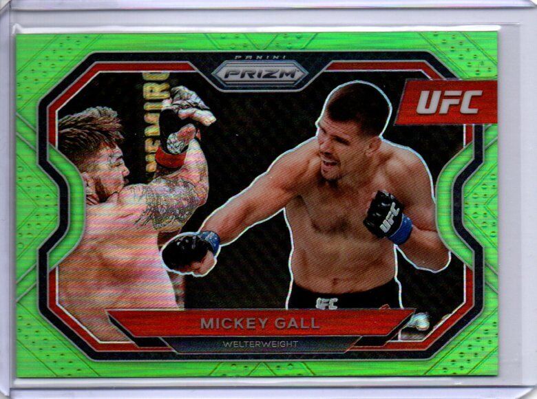 MICKEY GALL 2021 PANINI PRIZM UFC NEON GREEN PRIZM #D 57/75