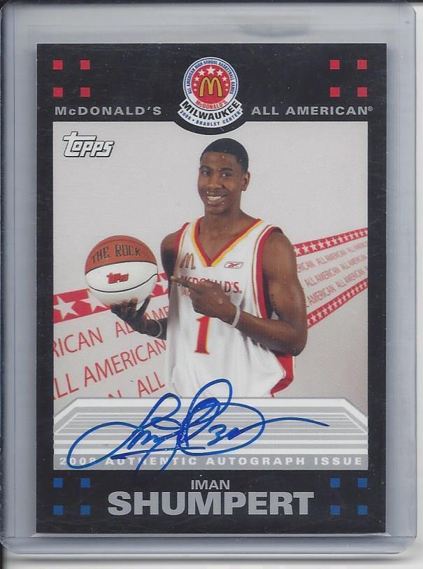 IMAN SHUMPERT 2008 TOPPS MCDONALDS ALL AMERICAN HIGH SCHOOL SP ON CARD AUTO RARE