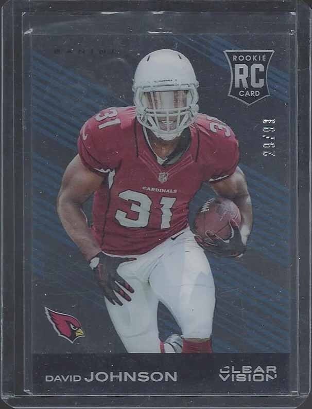 DAVID JOHNSON 2015 CLEAR VISION BLUE ACETATE ROOKIE RC #D 29/99