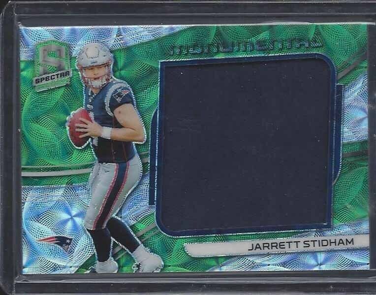 JARRETT STIDHAM 2019 SPECTRA MONUMENTAL NEON GREEN PRIZM JUMBO JERSEY RC #D /50