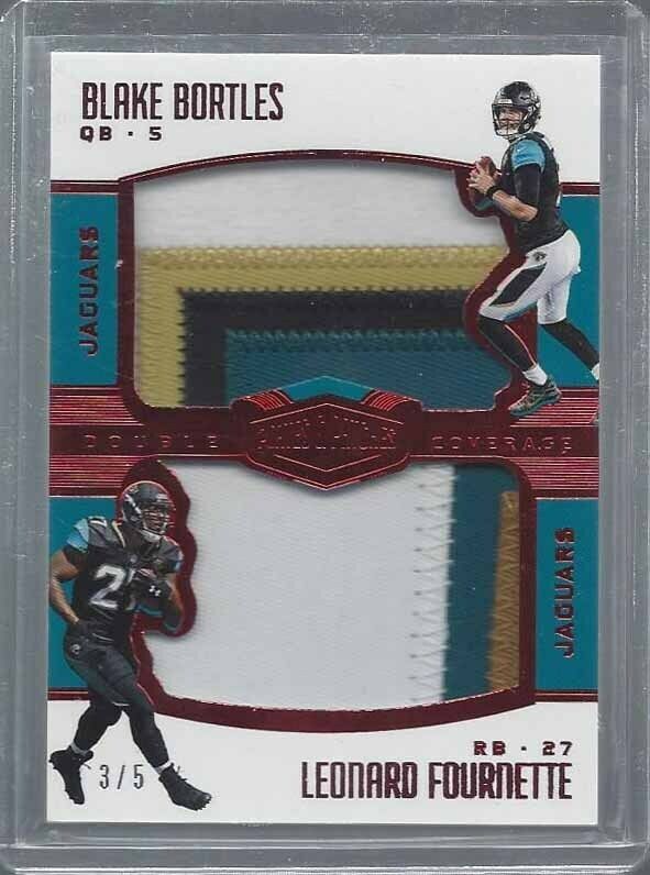 LEONARD FOURNETTE BORTLES 2017 PLATES & PATCHES RED DOUBLE COVERAGE PATCH RC /5