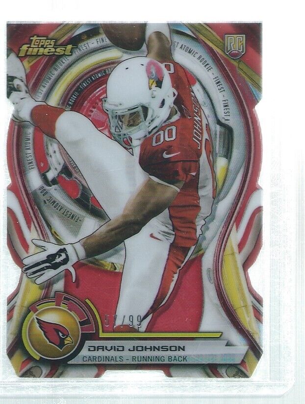 DAVID JOHNSON 2015 TOPPS FINEST DIE CUT RED ATOMIC REFRACTOR ROOKIE RC #D 57/99