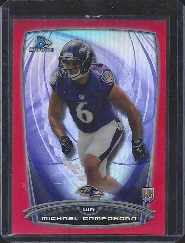 MICHAEL CAMPANARO 2014 BOWMAN CHROME ROOKIE RED REFRACTOR RC #D 17/25