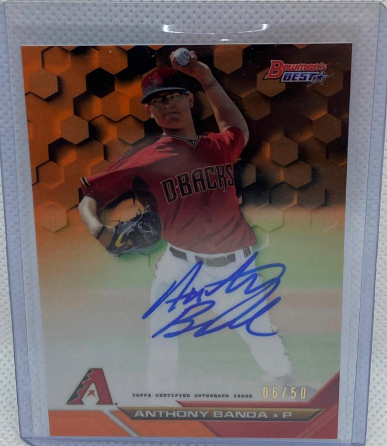 ANTHONY BANDA 2016 TOPPS BOWMAN'S BEST ORANGE REFRACTOR ON CARD AUTO  #D 06/50