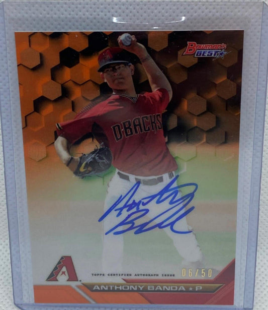 ANTHONY BANDA 2016 TOPPS BOWMAN'S BEST ORANGE REFRACTOR ON CARD AUTO  #D 06/50