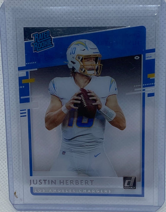 JUSTIN HERBERT 2020 PANINI CHRONICLES CLEARLY DONRUSS RATED ROOKIE RC #RR-JH