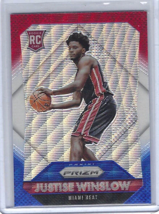 JUSTISE WINSLOW 2015-16 PANINI PRIZM RED WHITE AND BLUE ROOKIE RC #336