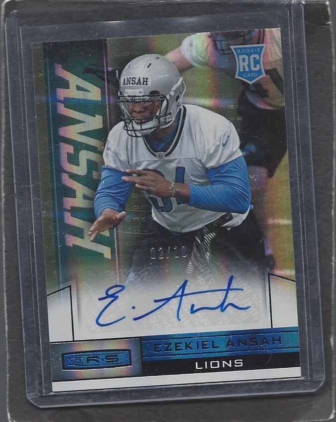 EZEKIEL ANSAH 2013 ROOKIES & STARS LONGEVITY BLACK LIONS ROOKIE AUTO RC #D 2/10