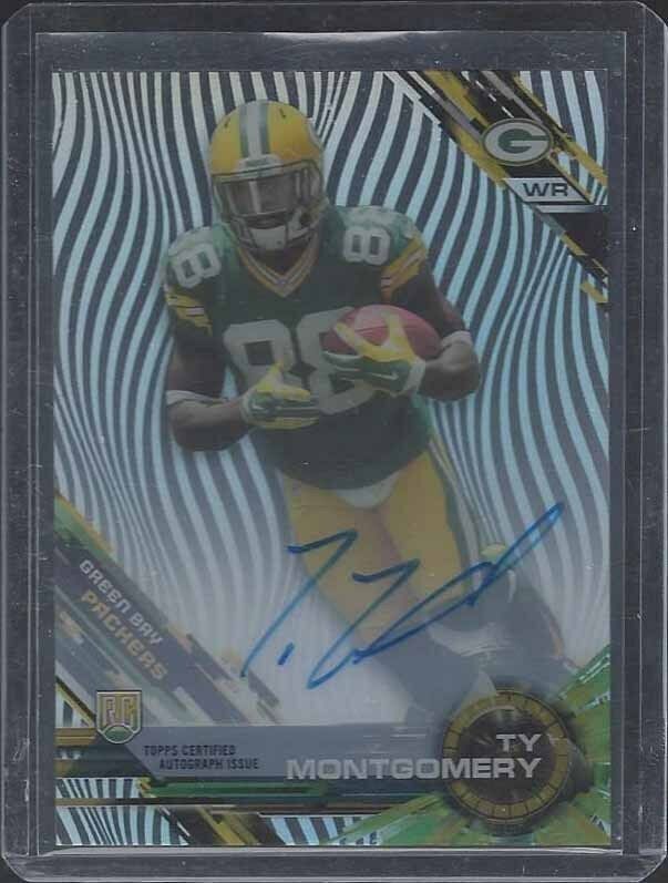 TY MONTGOMERY 2015 TOPPS HIGH TEK ON CARD PACKERS ROOKIE AUTO RC #89