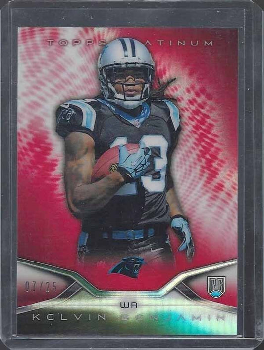 KELVIN BENJAMIN 2014 TOPPS PLATINUM RED ROOKIE REFRACTOR RC #D 7/25