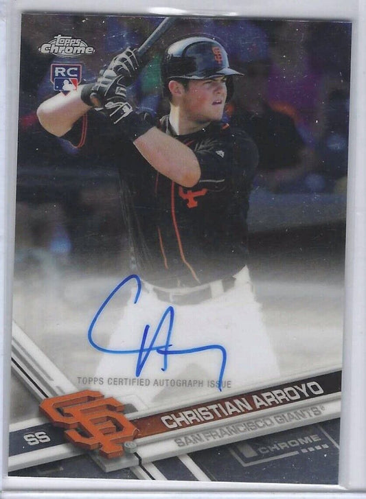 CHRISTIAN ARROYO 2017 TOPPS CHROME ON CARD ROOKIE AUTO RC #RA-CA