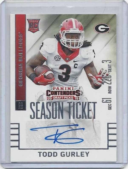 TODD GURLEY 2015 CONTENDERS DRAFT PICKS GEORGIA TRUE RC AUTO SP #146 SET BREAK!