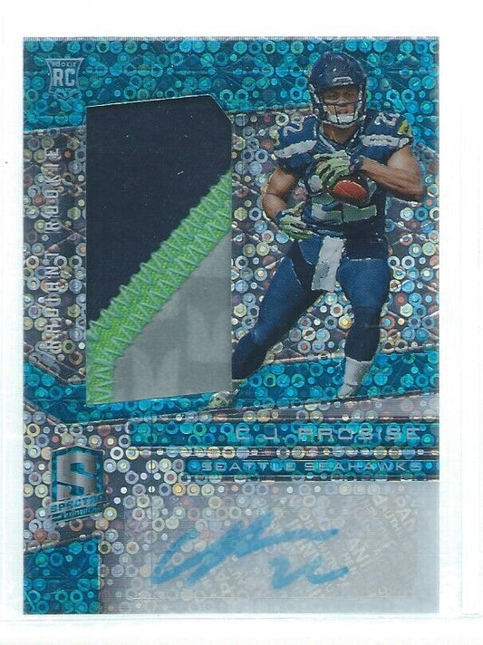 C.J. PROSISE 2019 PANINI SPECTRA BLUE PRIZM RPA 4 COLOR PATCH AUTO RC #D 6/35