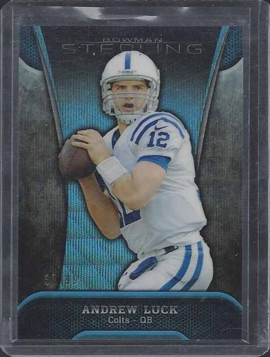 ANDREW LUCK 2013 BOWMAN STERLING BLUE WAVE REFRACTOR #D 37/99