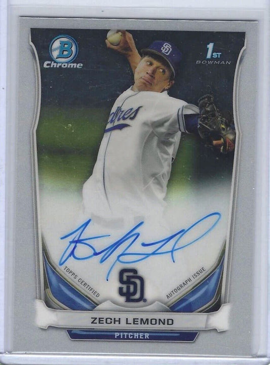 ZECH LEMOND 2014 BOWMAN CHROME 1ST PROSPECT AUTO #BCA-ZL