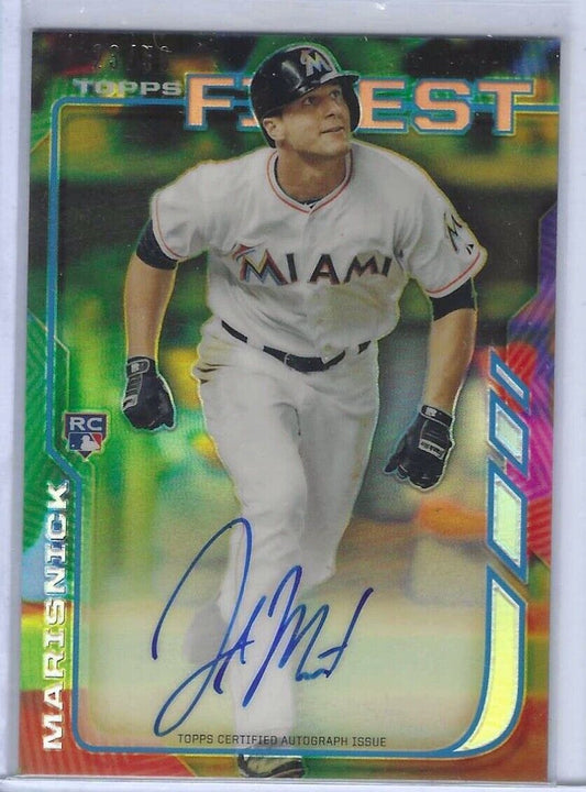 JAKE MARISNICK 2014 TOPPS FINEST BLACK REFRACTOR ON CARD AUTO RC #d /50