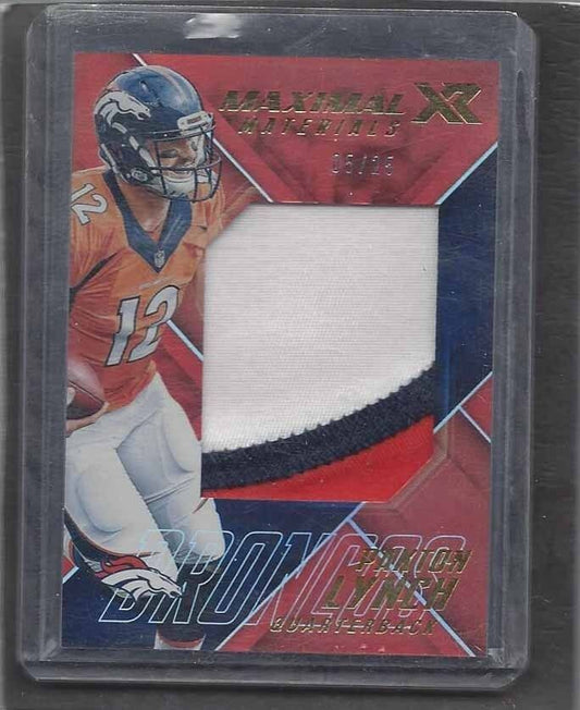 PAXTON LYNCH 2017 PANINI XR MAXIMAL MATERIALS JUMBO 3 COLOR PATCH #D 5/25