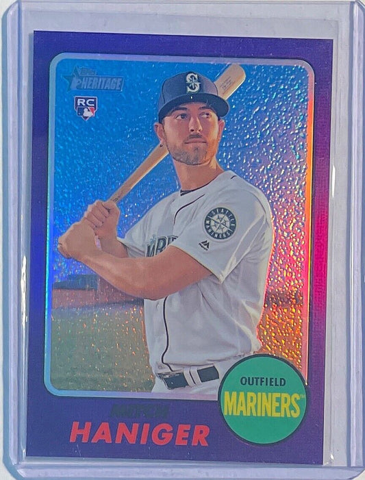 MITCH HANIGER 2017 TOPPS HERITAGE CHROME PURPLE REFRACTOR ROOKIE RC #676