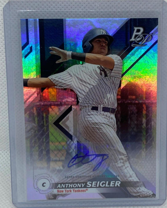 ANTHONY SEIGLER 2019 TOPPS BOWMAN PLATINUM YANKEES PROSPECT AUTO #TOP-25