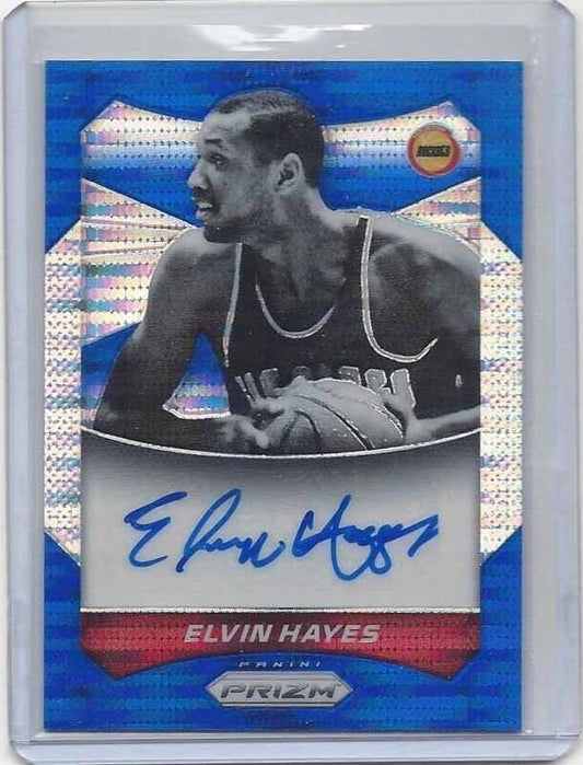 ELVIN HAYES 2014-15 PANINI PRIZM BLUE PULSAR REFRACTOR ROCKETS AUTO #D 173/249