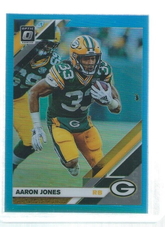AARON JONES 2019 DONRUSS OPTIC HOLO LIGHT BLUE #D 157/299