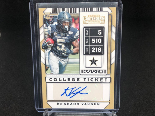 KE'SHAWN VAUGHN 2020 PANINI CONTENDERS DRAFT PICKS COLLEGE TICKET AUTO RC # 134