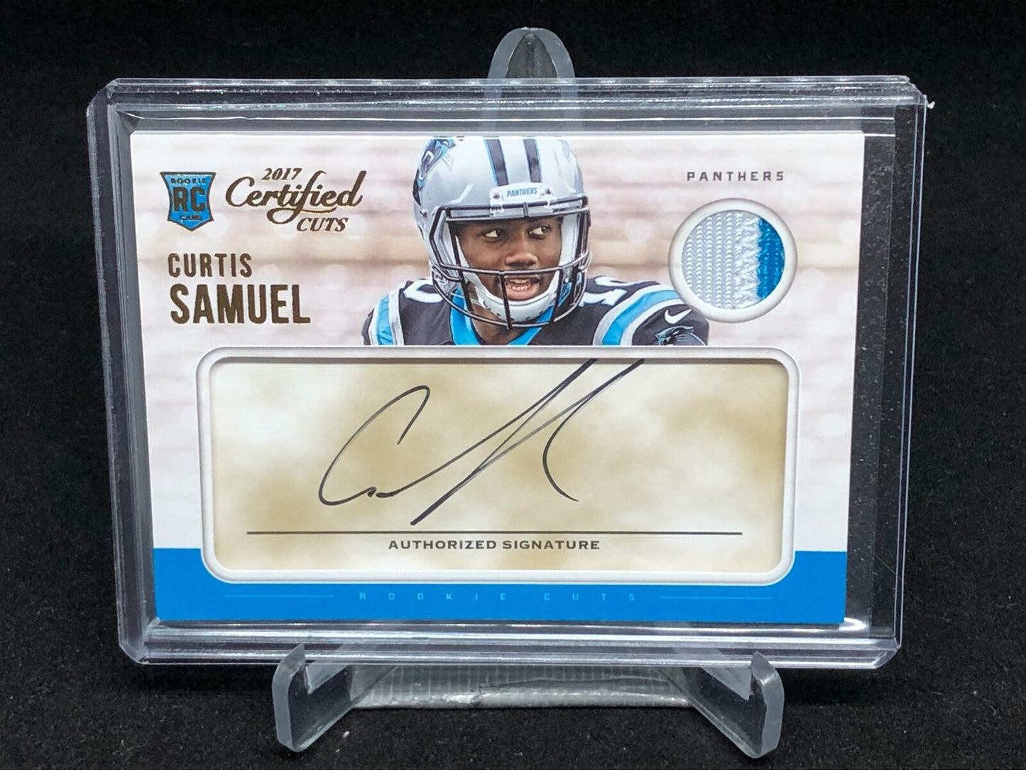 CURTIS SAMUEL 2017 PANINI CERTIFIED CUTS PATCH ON CARD AUTO RC #D /199