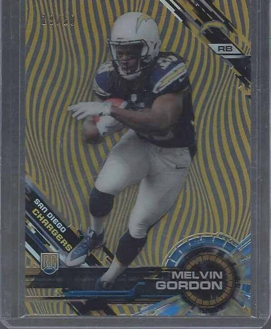 MELVIN GORDON 2015 TOPPS HIGH TEK GOLD DIFFRACTOR ROOKIE RC #D 19/50