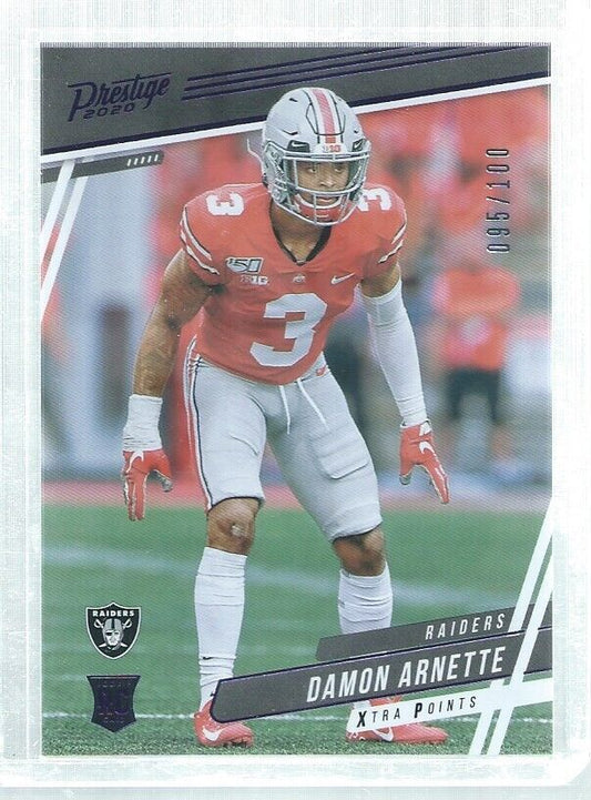 DAMON ARNETTE 2020 PRESTIGE XTRA POINTS PURPLE ROOKIE RC #D 95/100