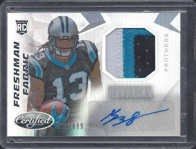 KELVIN BENJAMIN 2014 CERTIFIED FRESHMAN FABRIC 3 COLOR PATCH AUTO RC #D /699