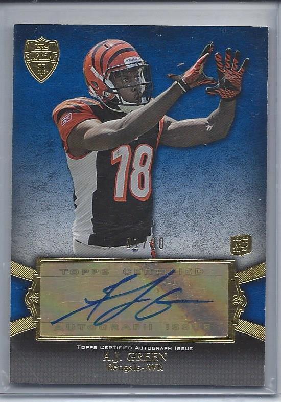 A.J. GREEN 2011 TOPPS SUPREME BLUE BENGALS ROOKIE AUTO RC #D 1/90