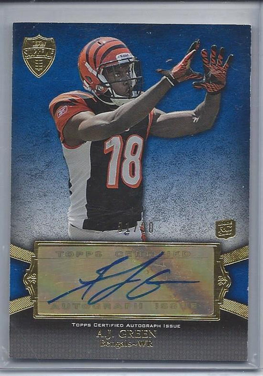 A.J. GREEN 2011 TOPPS SUPREME BLUE BENGALS ROOKIE AUTO RC #D 1/90