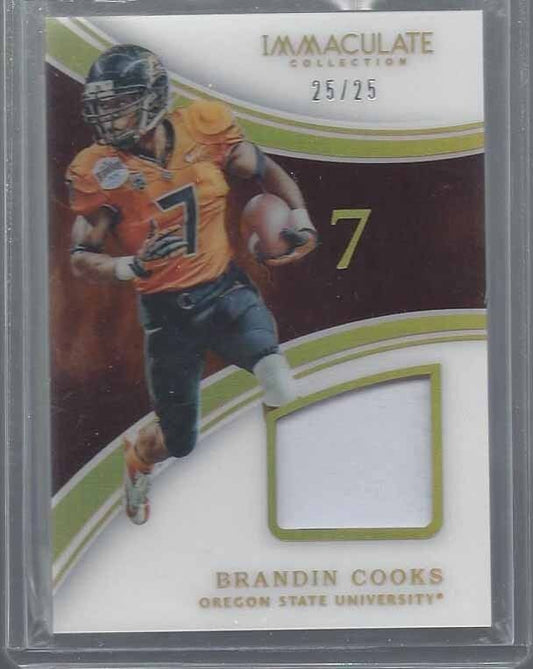 BRANDIN COOKS 2016 PANINI IMMACULATE ACETATE OREGON STATE PATCH #D 25/25