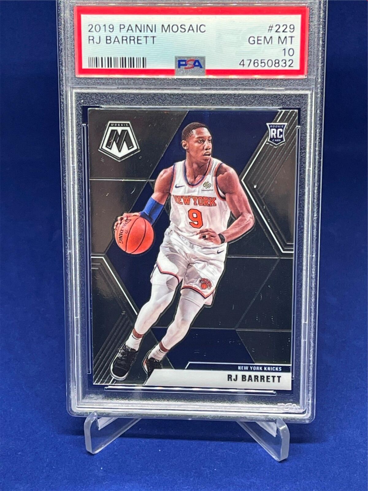 RJ BARRETT 2019-20 PANINI MOSAIC ROOKIE RC #229 PSA 10