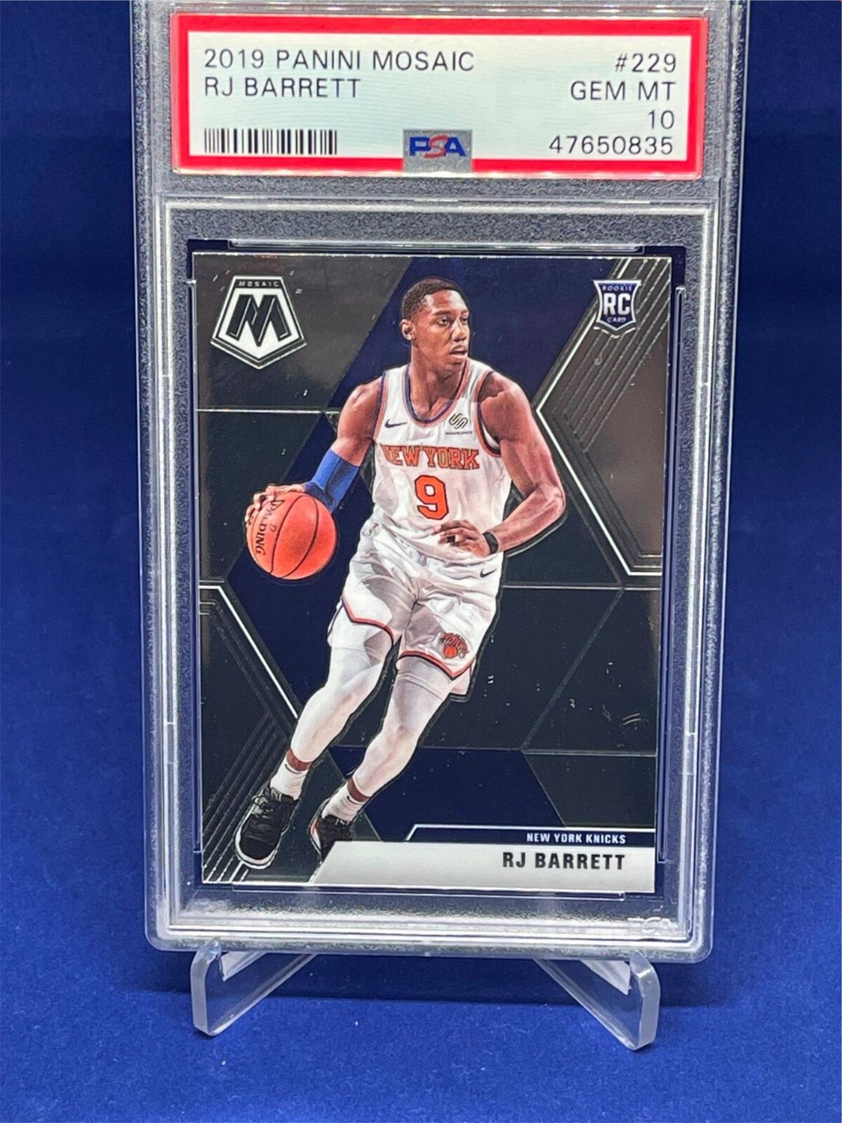RJ BARRETT 2019-20 PANINI MOSAIC ROOKIE RC #229 PSA 10