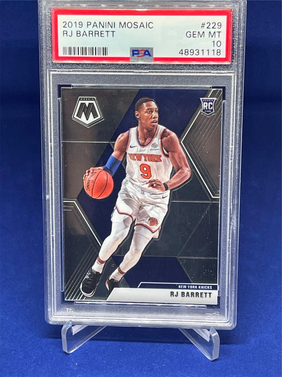 RJ BARRETT 2019-20 PANINI MOSAIC ROOKIE RC #229 PSA 10