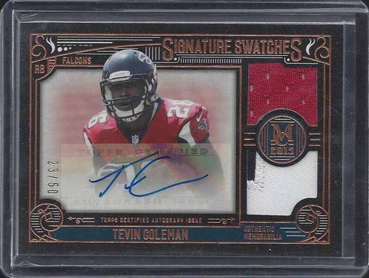 TEVIN COLEMAN 2015 TOPPS MUSEUM ROOKIE DUAL 3 COLOR PATCH AUTO RC #D 23/50