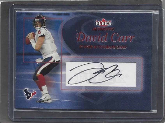 DAVID CARR 2004 FLEER AUTHENTIC TEXANS RARE AUTO #D 53/100