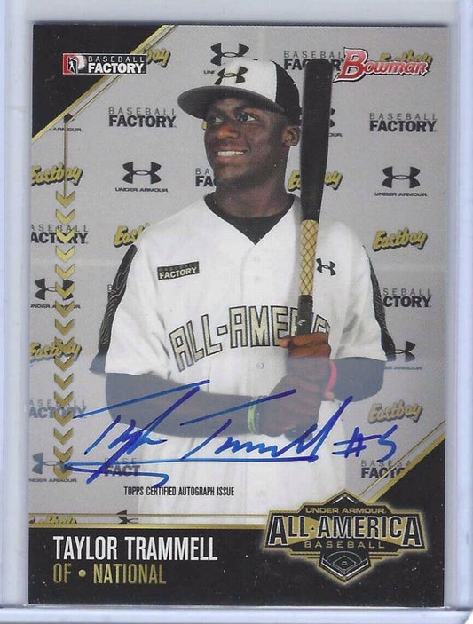 TAYLOR TRAMMELL 2015 BOWMAN UNDER ARMOUR ON CARD PROSPECT AUTO #d /199