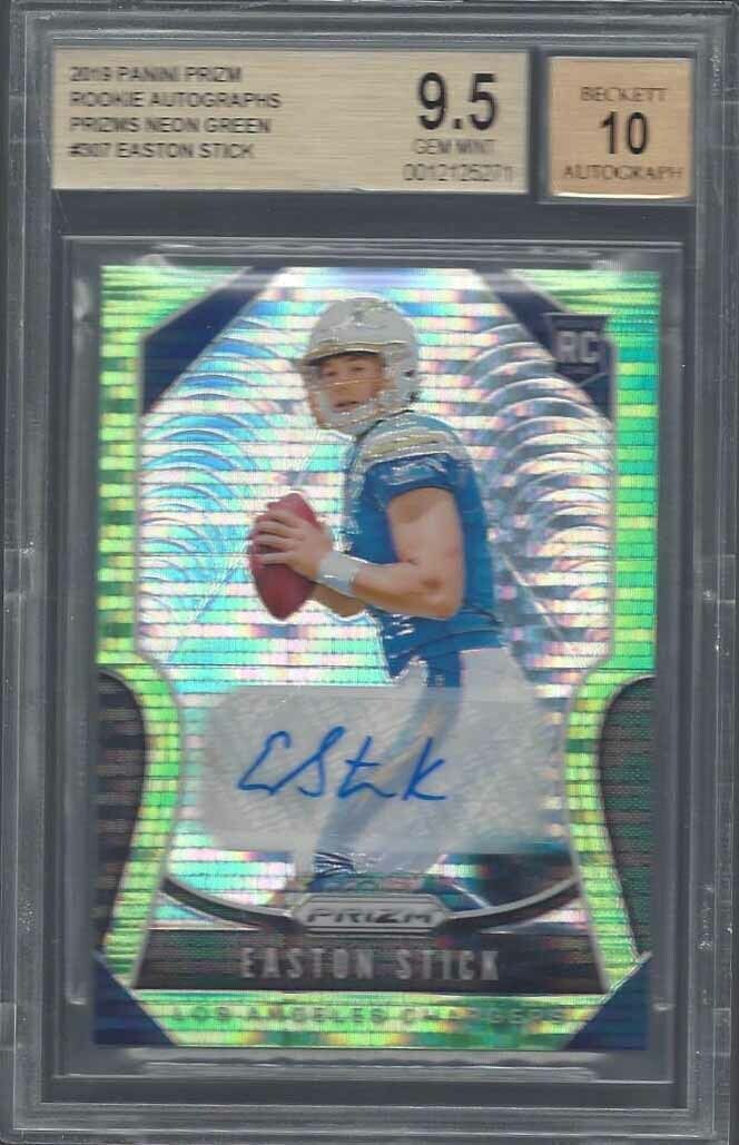 EASTON STICK 2019 PANINI PRIZM GREEN PULSAR PRIZMS AUTO RC BGS 9.5 10 AU POP 1/1
