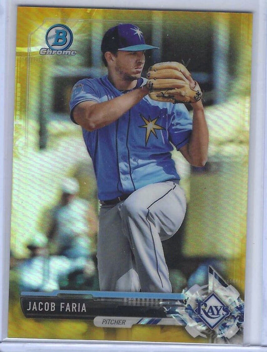 JACOB FARIA 2017 BOWMAN CHROME GOLD REFRACTOR PROSPECT #d 15/50