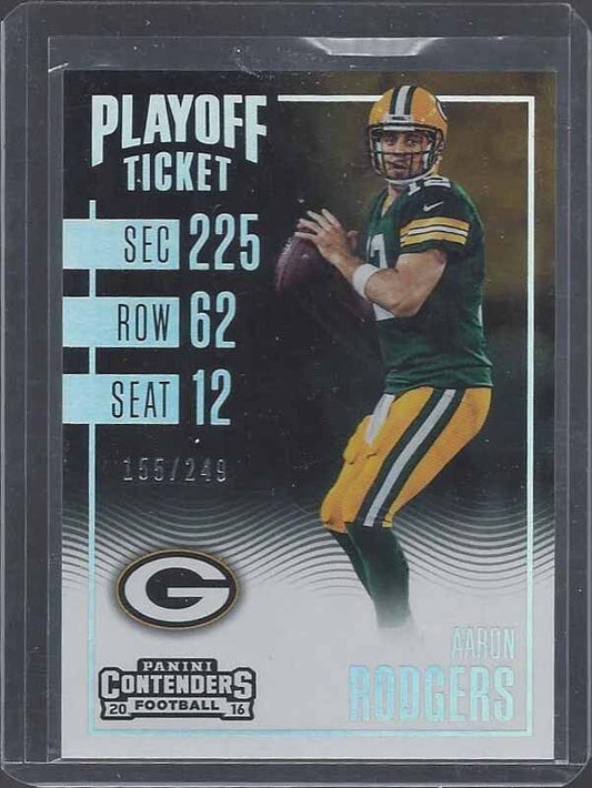 AARON RODGERS 2016 PANINI CONTENDERS PLAYOFF TICKET #D 155/249