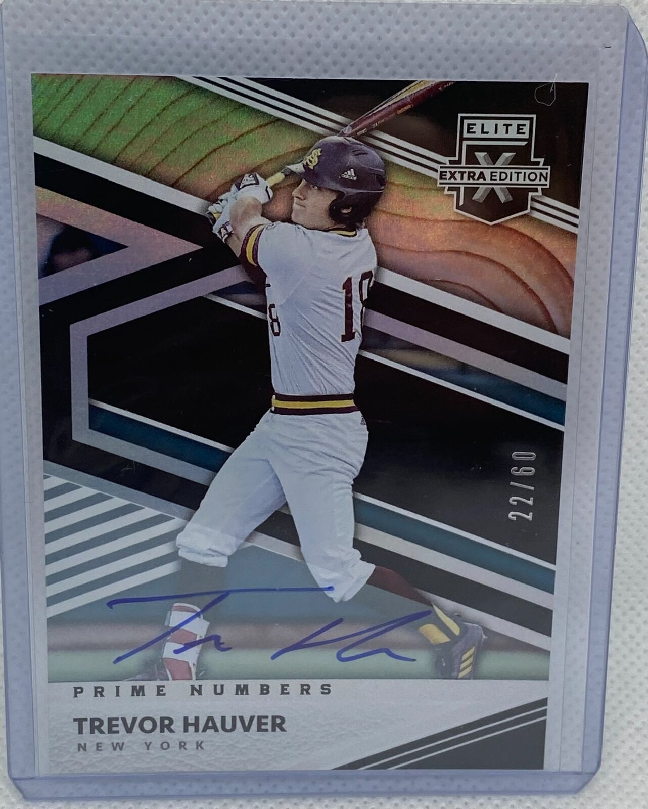 TREVOR HAUVER 2020 PANINI ELITE EXTRA EDITION PRIME NUMBERS AUTO #D 22/60