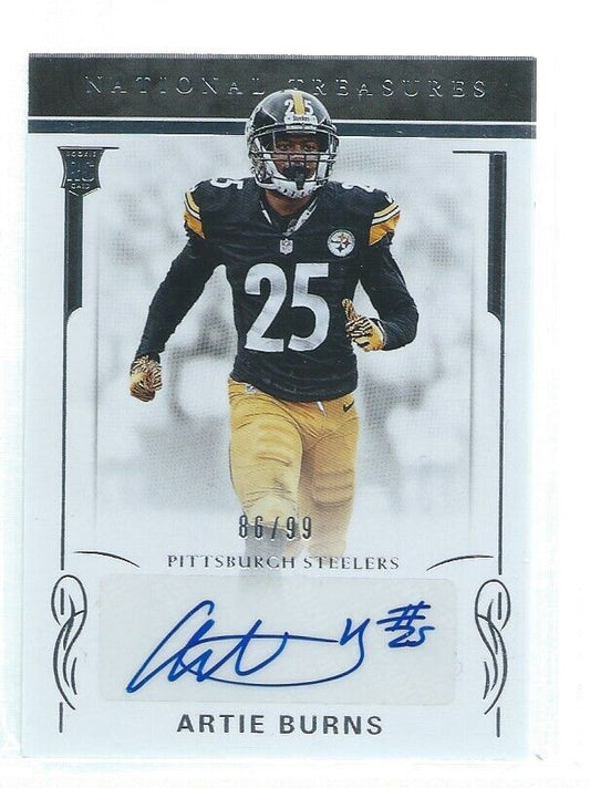 ARTIE BURNS 2016 PANINI NATIONAL TREASURES AUTO RC #D 86/99